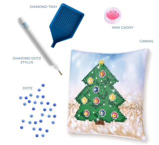 Preview: Diamond Painting Kissenbezug Weihnachtsbaum